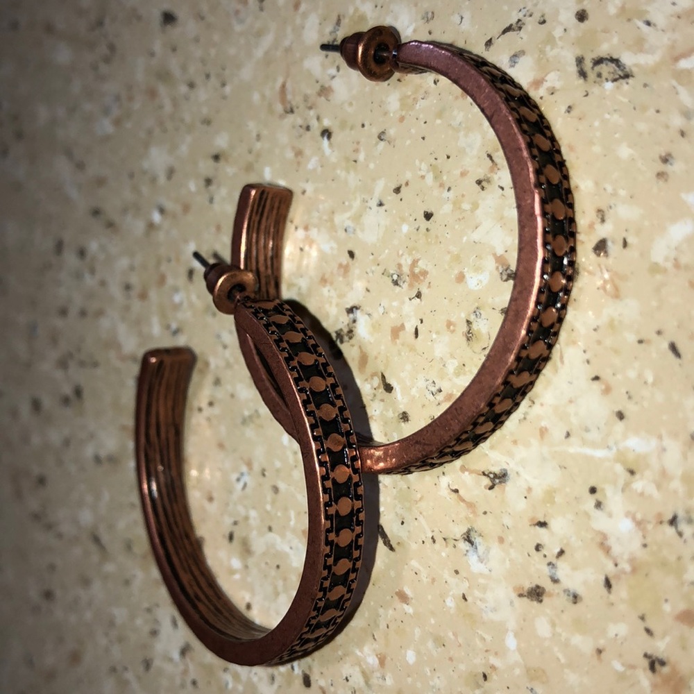 Copper hoop earrings
